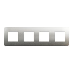 Рамка 4-постова. Матовий хром/білий