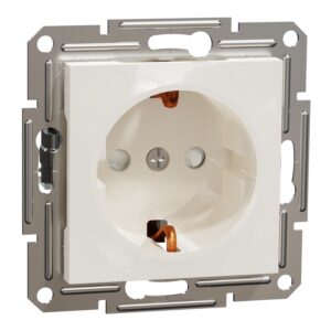 Розетка 1-а З/К внутр. зі шторками "ASFORA"  сл.к.  без рамки