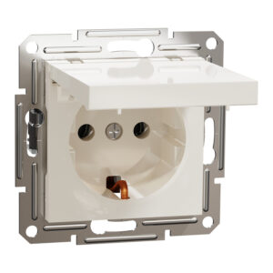 Розетка 1-а З/К внутр. з кришкою "ASFORA"  сл.к.  без рамки