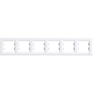 Рамка 6-ти кратна "ASFORA" бiла (C1)