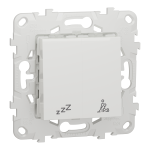 Індикатор для приміщень Unica New з кнопкою вимкнення "Не турбувати/Прибрати номер", білий