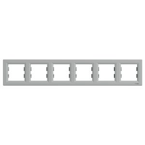 Рамка 6-ти кратна "ASFORA" алюміній (C2)