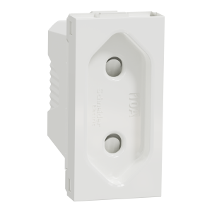Розетка 1-а без заземлювального контакту, внутрішня, модель зі шторками 1 модуль "UNICA NEW" біла (C3)