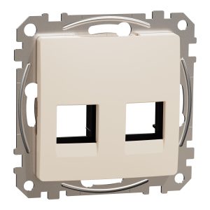 Панель розетки комп’ютерної подвійної RJ-45 (чорний) "Sedna Design" бежевий