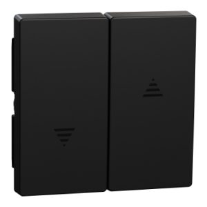 Клавіша 2-клавішного. вимикача жалюзі, Merten System M, Ocean Plastic, матовий чорний