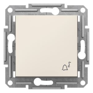 Кнопка 2-модулі. "Дзвінок" "ASFORA" слонової кістки, без рамки