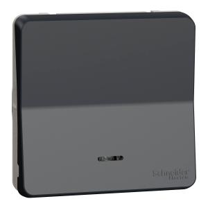 Кнопка 2-модулі. внутрішня. з підсвіткою IP55 "MUREVA S" чорна (10А) (C3)