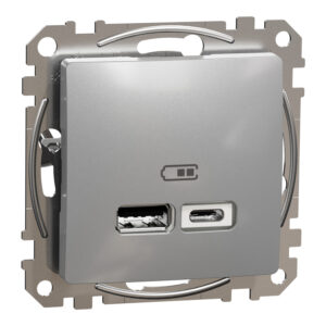 Розетка 1-а USB внутрішня A+C 2,4A "Sedna Design" Алюміній
