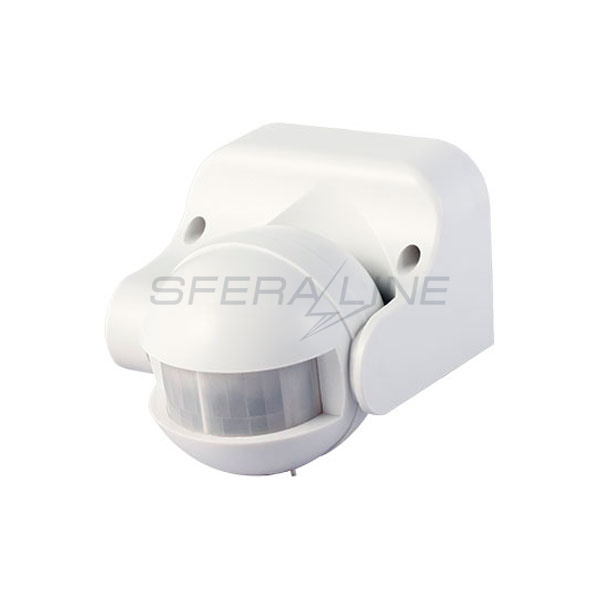 Датчик руху інфрачервоний e.sensor.pir.09.white, білий, 180°, IP44