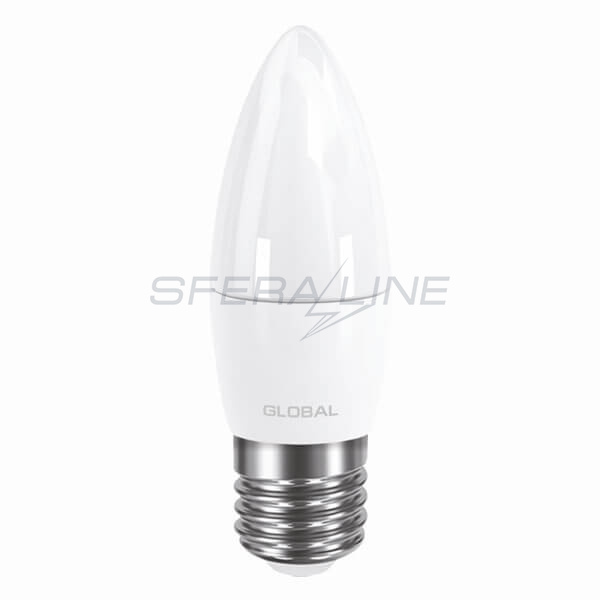 Лампа світлодіодна C37 CL-F, 5Вт, E27, яскраве світло (1-GBL-132)