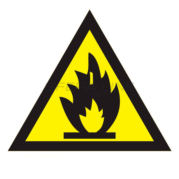 Самоклеючий знак 150х150 мм, "Пожежонебезпечно"